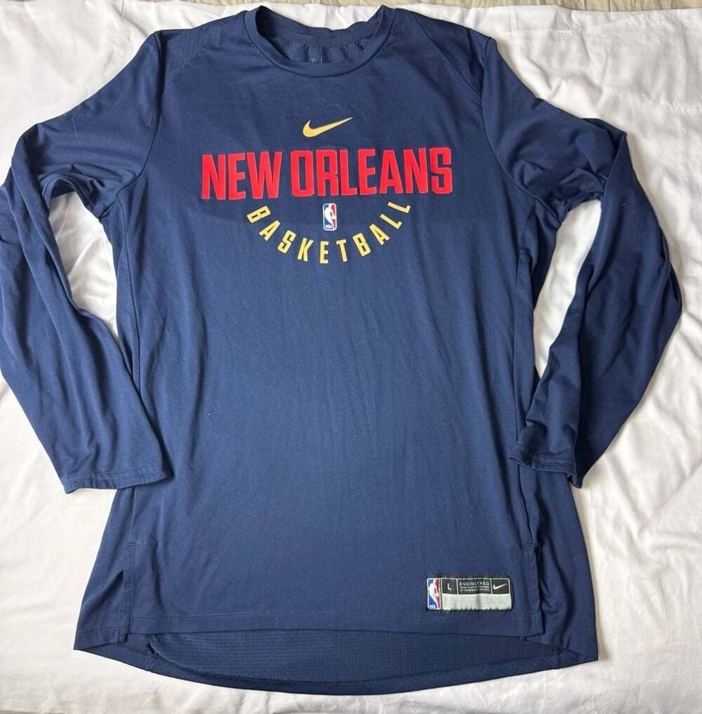 Nike New Orleans Pelicans Long Sleeve Practice T-Shirt Size L Navy
